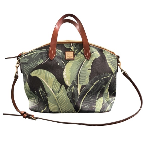 Dooney & Bourke Handbags - Dooney & Bourke Banana Leaves satchel with black background